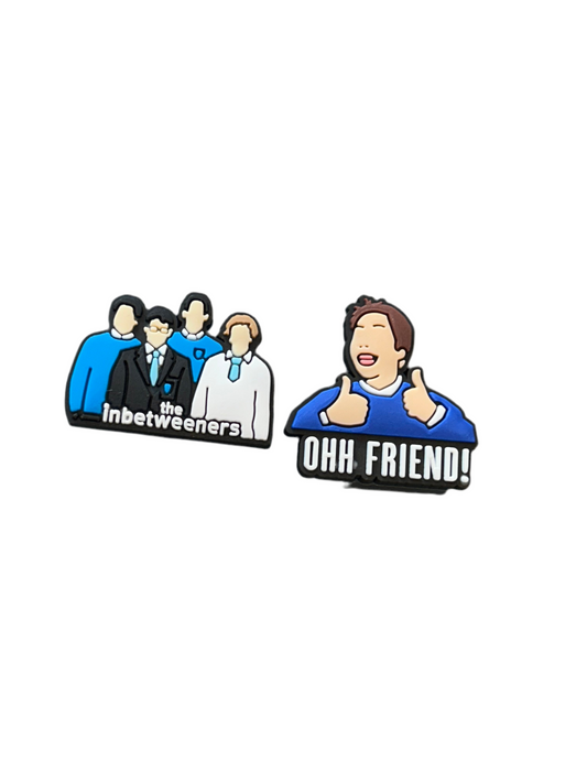 The Inbetweeners Shoe Charm Bundle X2 Charms - Snappiez Shoe Charms - Thousands Of Designs For Croc Shoes