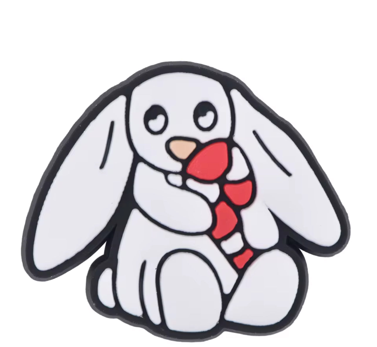 Amusable White Christmas Bunny - Snappiez Shoe Charms - Thousands Of Designs For Croc Shoes
