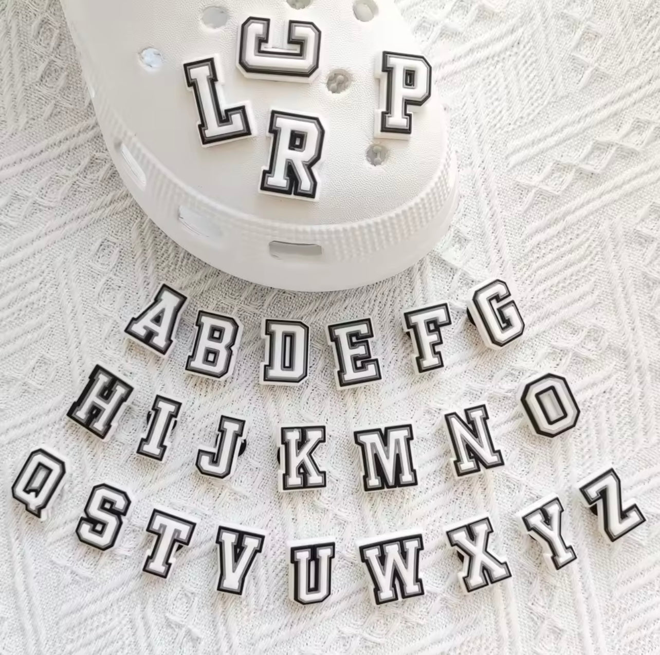 Alphabet Letter Shoe Charms - 26 Different Designs - Snappiez Shoe Charms - Thousands Of Designs For Croc Shoes
