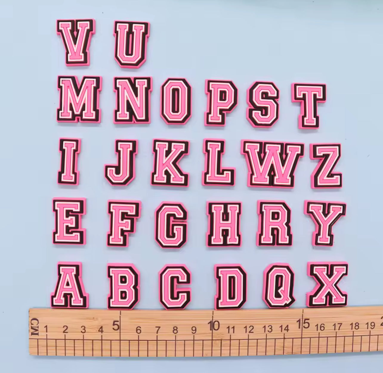Pink Alphabet Letter Shoe Charms - 26 Different Designs - Snappiez Shoe Charms - Thousands Of Designs For Croc Shoes