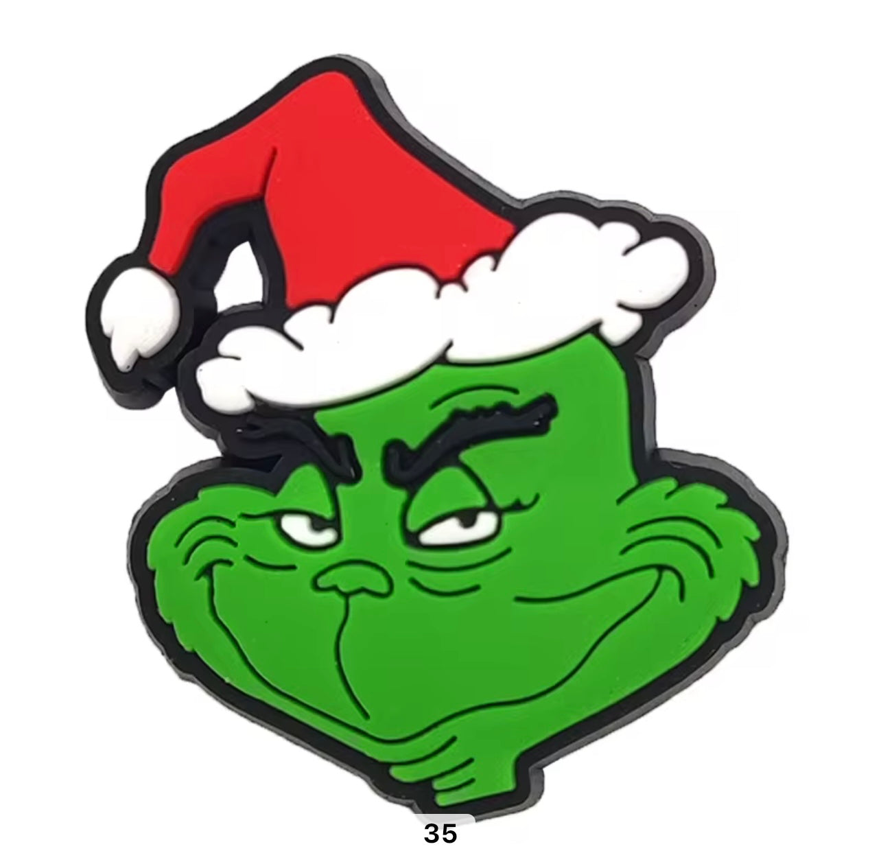 Grinch Smirk Christmas Shoe Charm - Snappiez Shoe Charms - Thousands Of Designs For Croc Shoes