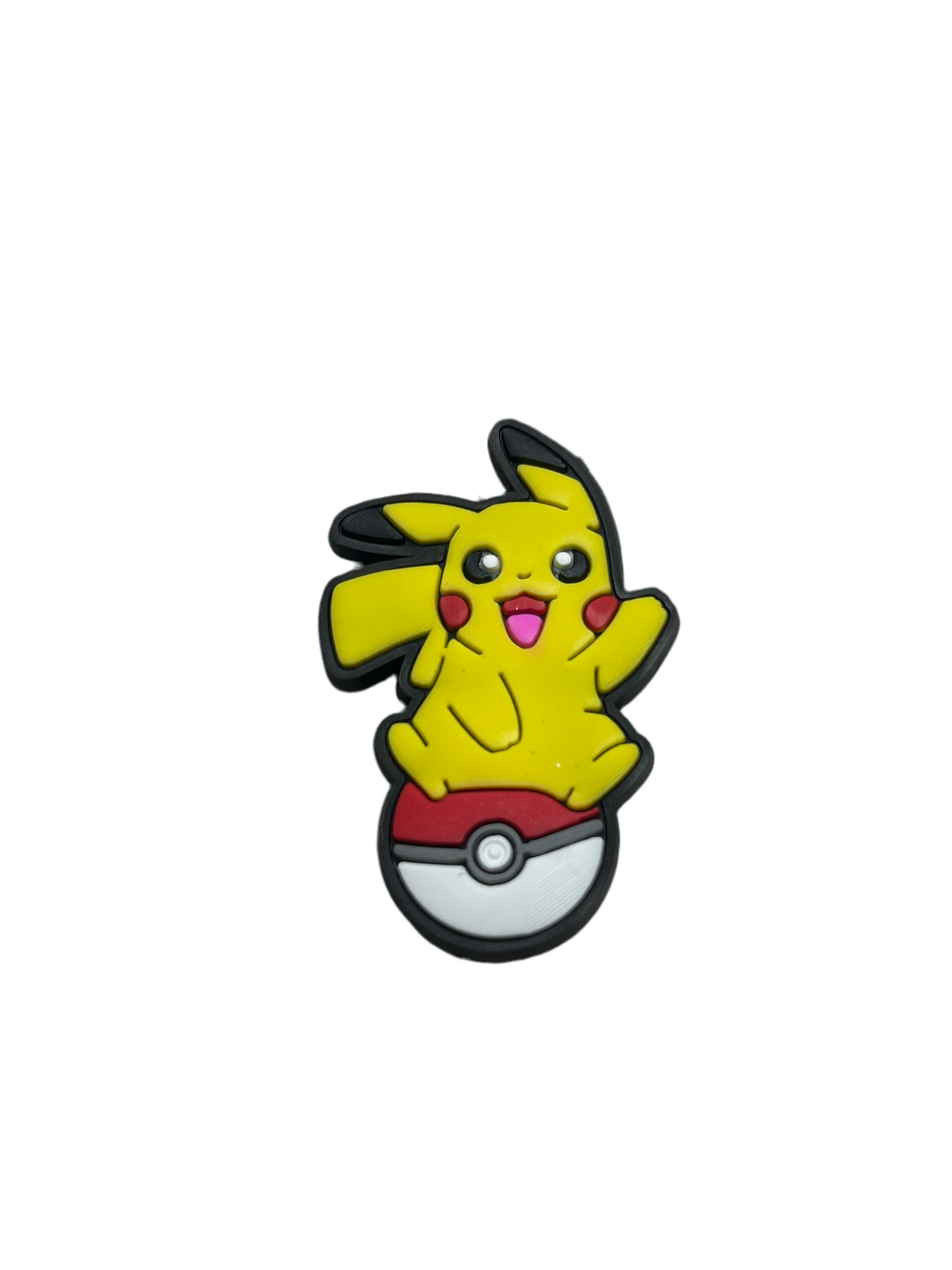 Pikachu On Ball Shoe Charm - Snappiez Shoe Charms - Thousands Of Designs For Croc Shoes