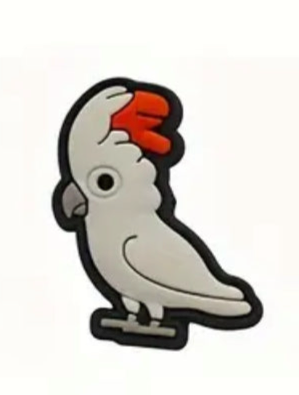 Red and White Macaw Parrot Shoe Charm - Snappiez Shoe Charms - Thousands Of Designs For Croc Shoes