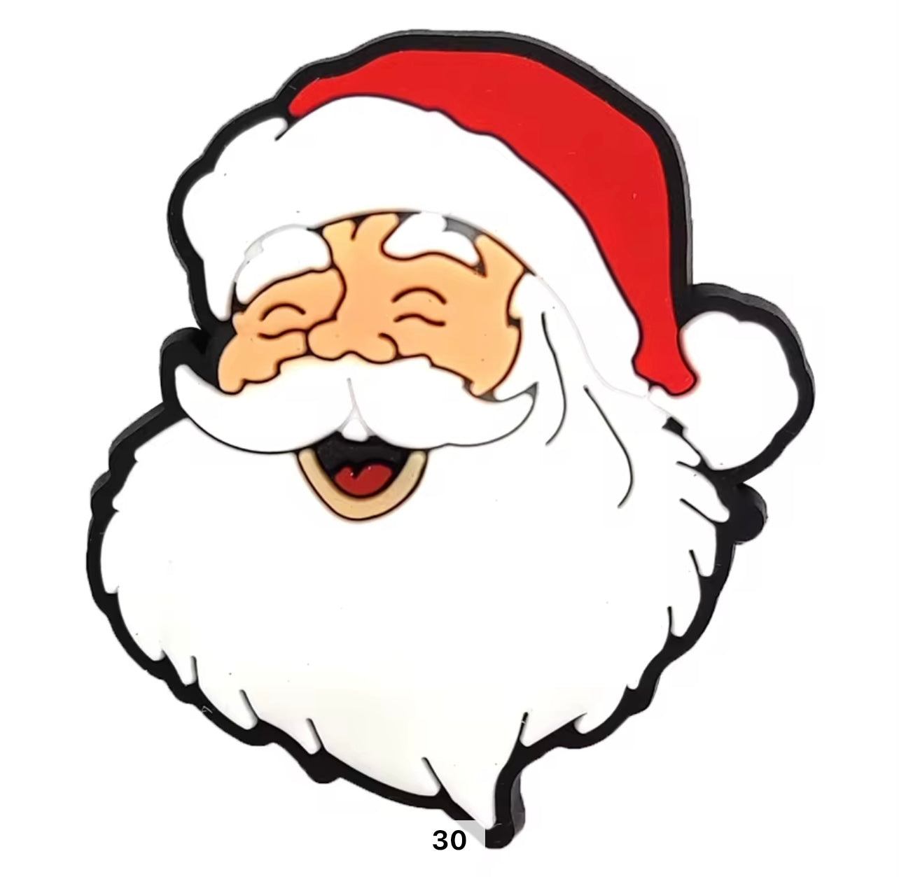 Santa Face Shoe Charm - Snappiez Shoe Charms - Thousands Of Designs For Croc Shoes