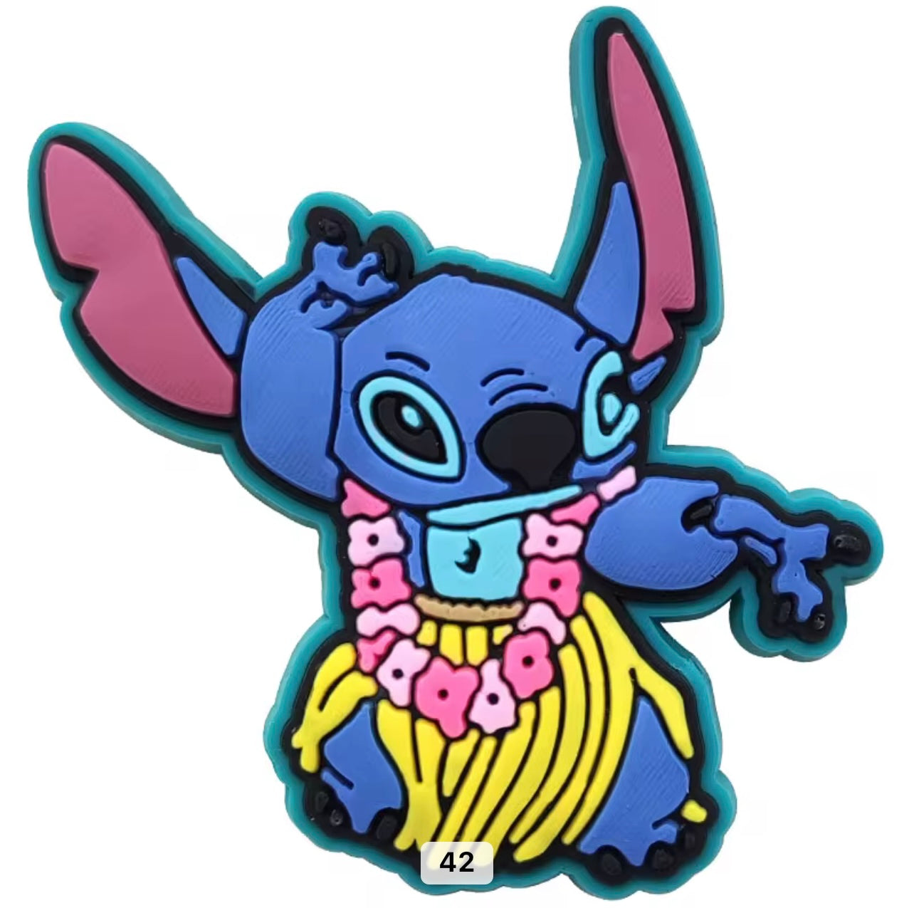 Stitch Hawaiian Grass Skirt Shoe Charm - Snappiez Shoe Charms - Thousands Of Designs For Croc Shoes