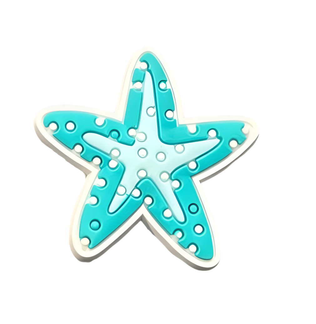 Turquoise Star Fish Shoe Charm - Snappiez Shoe Charms - Thousands Of Designs For Croc Shoes