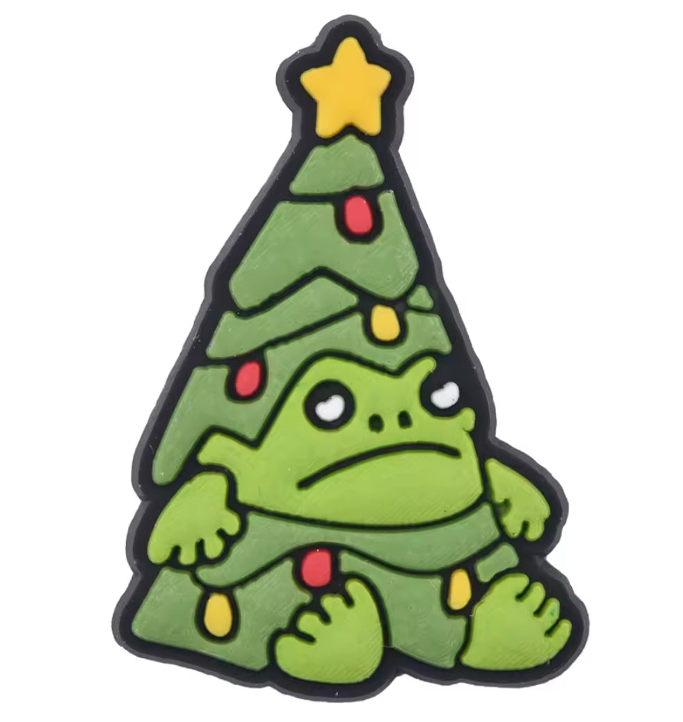 Amuseable Frog Christmas Tree Croc Charm