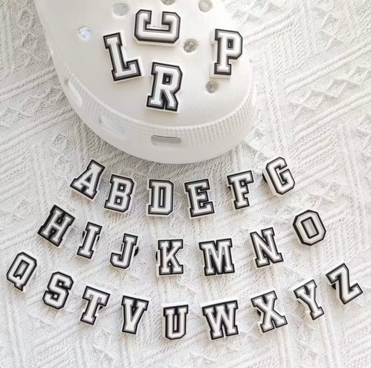 Alphabet Letter Shoe Charms - 26 Different Designs - Snappiez Shoe Charms - Thousands Of Designs For Croc Shoes