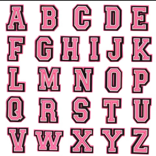 Pink Alphabet Letter Shoe Charms - 26 Different Designs - Snappiez Shoe Charms - Thousands Of Designs For Croc Shoes