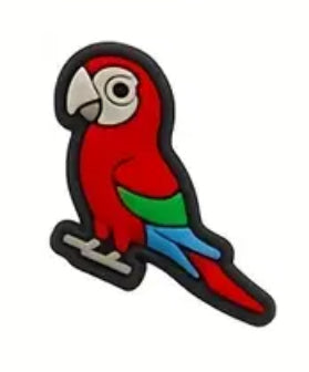 Blue and Red Macaw Parrot Shoe Charm - Snappiez Shoe Charms - Thousands Of Designs For Croc Shoes
