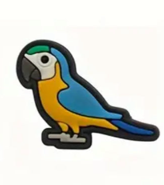 Blue and Yellow Macaw Parrot Shoe Charm - Snappiez Shoe Charms - Thousands Of Designs For Croc Shoes