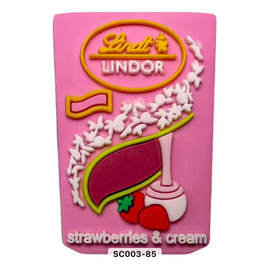 Lindt Strawberries & Cream Shoe Charm - Snappiez Shoe Charms - Thousands Of Designs For Croc Shoes