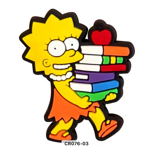 Lisa Simpson School Books Shoe Charm - Snappiez Shoe Charms - Thousands Of Designs For Croc Shoes