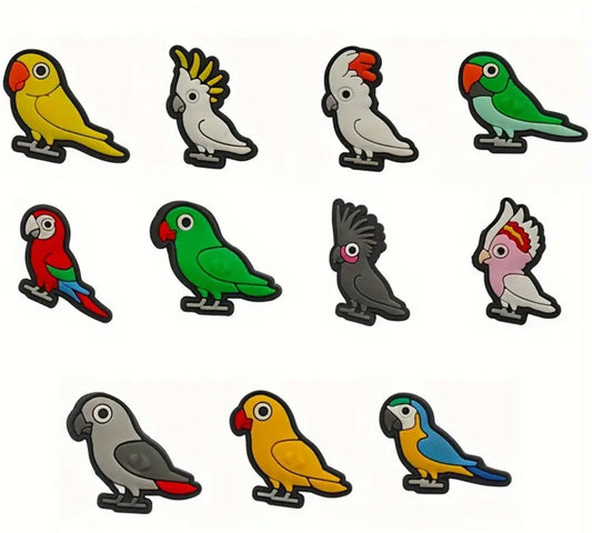 Red and White Macaw Parrot Shoe Charm - Snappiez Shoe Charms - Thousands Of Designs For Croc Shoes
