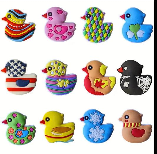 Rubber Duck Shoe Charm Bundle X12 Charms - Snappiez Shoe Charms - Thousands Of Designs For Croc Shoes