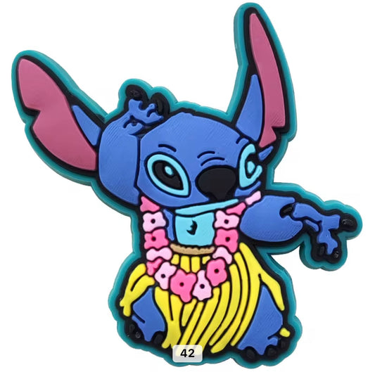 Stitch Hawaiian Grass Skirt Shoe Charm - Snappiez Shoe Charms - Thousands Of Designs For Croc Shoes